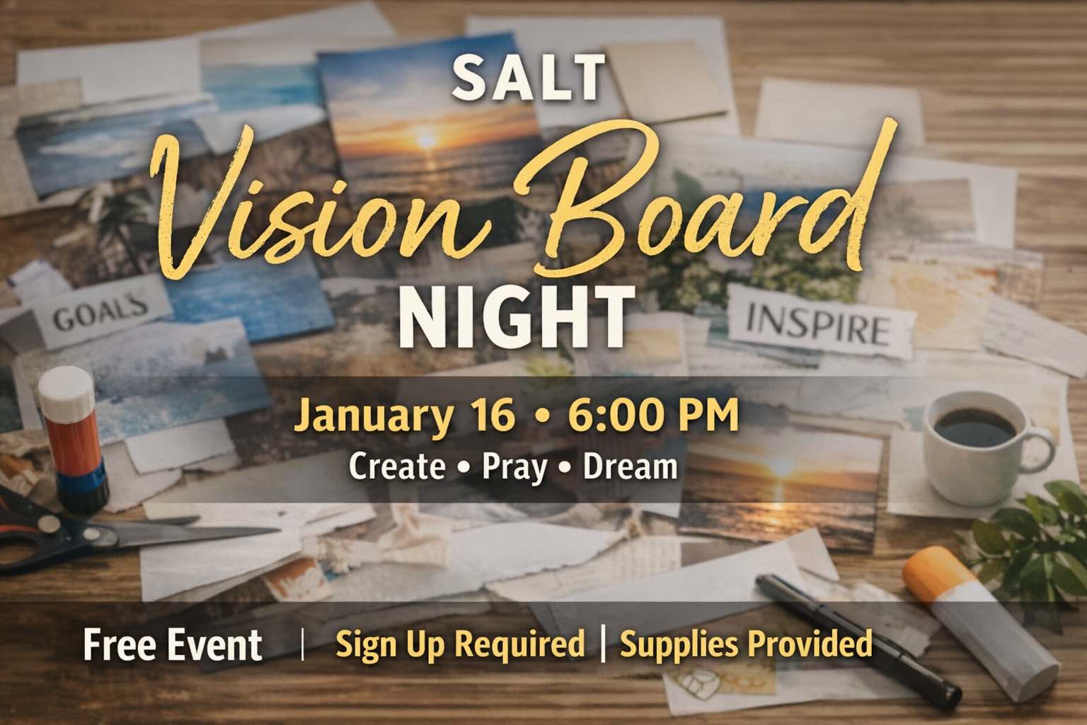 Salt Vision Board Night Flyer